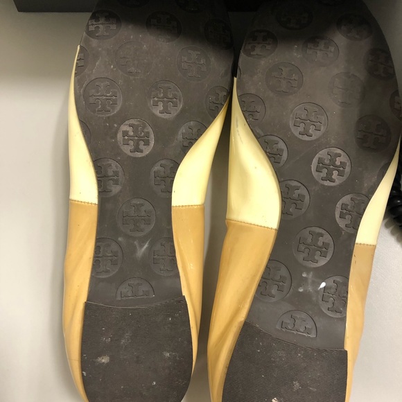 Tory Burch Reva Tri Color Patent Logo Flats - Picture 6 of 6
